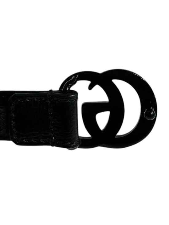 Gucci Belt Double Slim Leather Logo Black main image 4